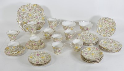 Lot 136 - A Royal Stafford floral decorated part tea...
