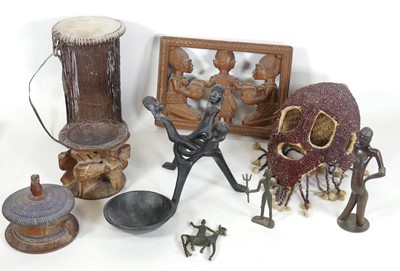 Lot 144 - A collection of African tribal wares, to...