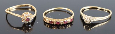 Lot 317 - A 9ct gold diamond solitaire ring, as an...