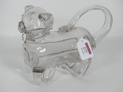 Lot 177 - A novelty glass decanter in the form of a dog,...