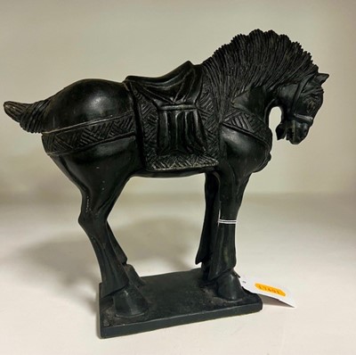 Lot 33 - A bronzed composite figure of a Tang style...