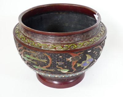 Lot 43 - A Chinese cloisonne enameled bronze jardiniere,...