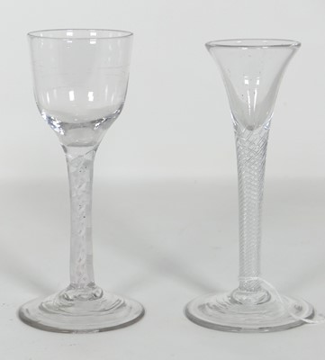 Lot 178 - An 18th century wine glass, the bucket shaped...