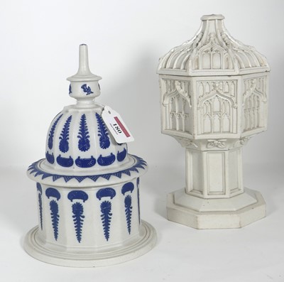 Lot 180 - A 19th century moulded parian travelling font,...