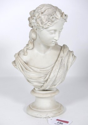 Lot 186 - A 19th century parian bust of a lady, with...