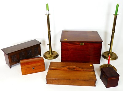 Lot 70 - A collection of boxes to include a table top...