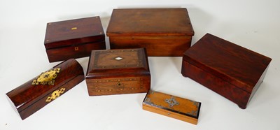 Lot 76 - A collection of boxes to include a Victorian...