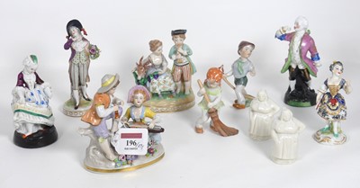 Lot 196 - A Sitzendorf porcelain figure group of a boy...