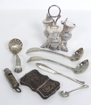 Lot 210 - A collection of silver plated and white metal...