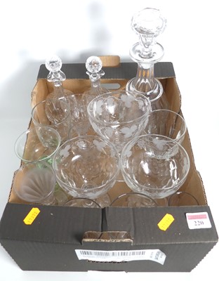 Lot 220 - A group of 19th century and later glassware,...