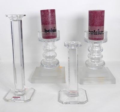 Lot 222 - A Jasper Conran clear glass candlestick, in...