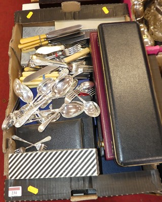 Lot 231 - A collection of silver plated flatware, to...