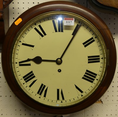 Lot 1117 - A Victorian mahogany circular wall clock,...