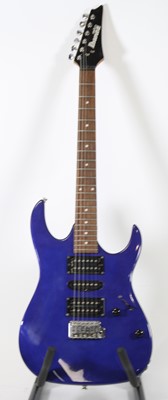Lot 1385 - An Ibanez Gio GRX-70 electric guitar, in blue...