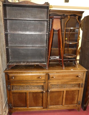 Lot 1125 - A moulded oak dresser; together with an oak...