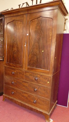 Lot 1152 - An early Victorian mahogany linenpress, the...