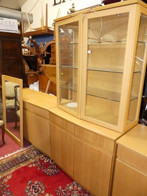 Lot 1158 - An extensive contemporary blond oak effect...