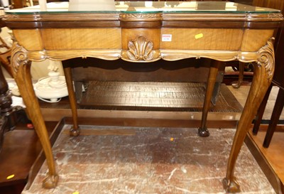 Lot 1230 - A 1920s walnut and figured walnut baize lined...
