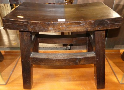 Lot 1235 - A contemporary joined and stained elm dish top...