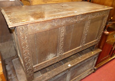 Lot 1239 - An 18th century joined oak and later line...