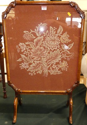 Lot 1171 - A 1920s walnut needlework embroidered folding...