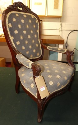 Lot 1173 - A circa 1900 French mahogany framed and dralon...