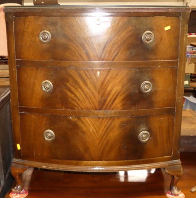 Lot 1241 - A contemporary mahogany bowfront chest of...