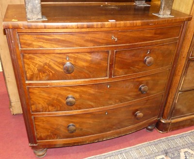 Lot 1177 - A mid-Victorian mahogany bowfront chest of...