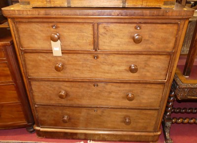 Lot 1180 - A mid-Victorian mahogany round cornered chest...