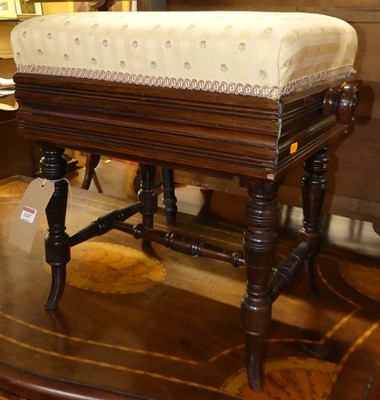 Lot 1247 - A late Victorian rosewood piano stool, having...