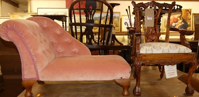 Lot 1249 - A child's hardwood Chippendale style elbow...