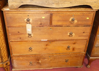 Lot 1251 - A Victorian stained pine round cornered chest...