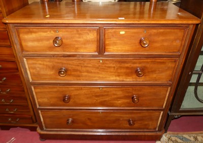 Lot 1190 - A mid-Victorian mahogany round cornered chest...