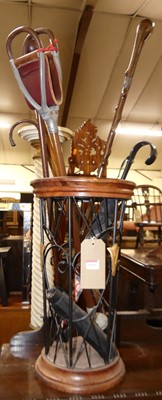 Lot 1191 - A contemporary hardwood and wired metal...
