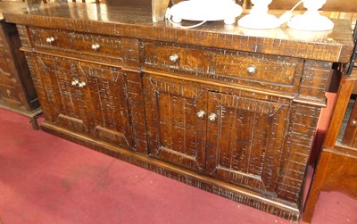 Lot 1257 - A contemporary stained and joined pine long...