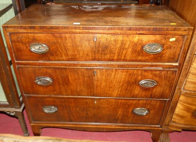 Lot 1194 - A low Regency mahogany and crossbanded chest...