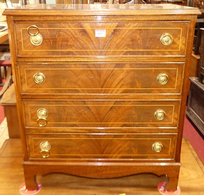 Lot 1197 - A small contemporary mahogany and crossbanded...