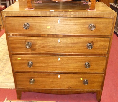 Lot 1198 - A Regency mahogany and chequer strung...