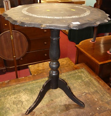 Lot 1262 - A Victorian papier mache and mother of pearl...