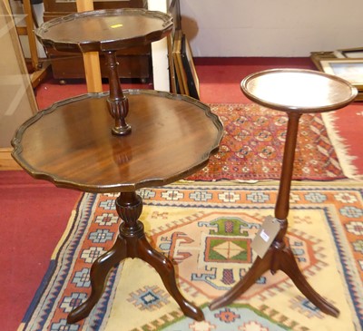 Lot 1201 - A mahogany two-tier dumb waiter; together with...