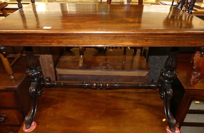 Lot 1202 - A mid-Victorian rosewood round cornered side...