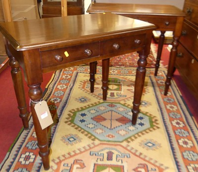 Lot 1206 - A pair of Victorian mahogany round cornered...