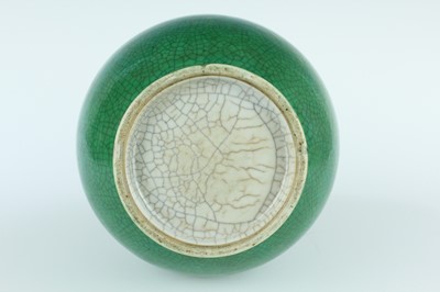 Lot 78 - A Chinese apple-green crackle-glazed vase,...