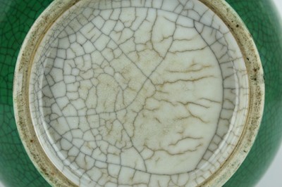 Lot 78 - A Chinese apple-green crackle-glazed vase,...