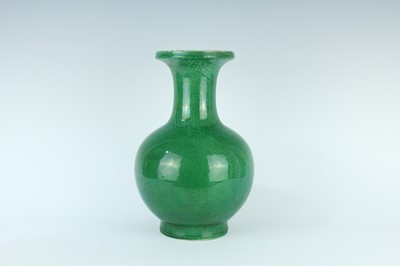 Lot A Chinese apple-green crackle-glazed vase,...