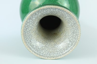 Lot 78 - A Chinese apple-green crackle-glazed vase,...