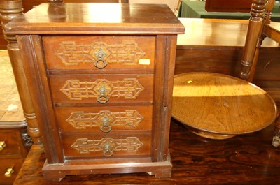 Lot 1266 - An Edwardian walnut table top four drawer...
