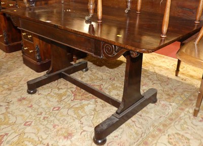 Lot 1268 - A Victorian rosewood round cornered single...