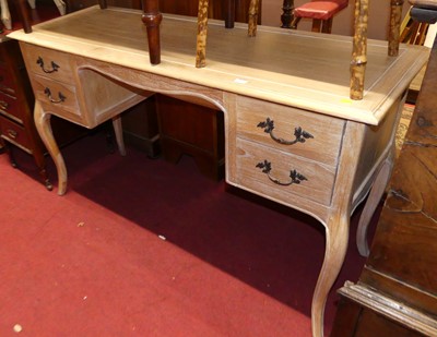 Lot 1211 - A contemporary limed hardwood kneehole long...