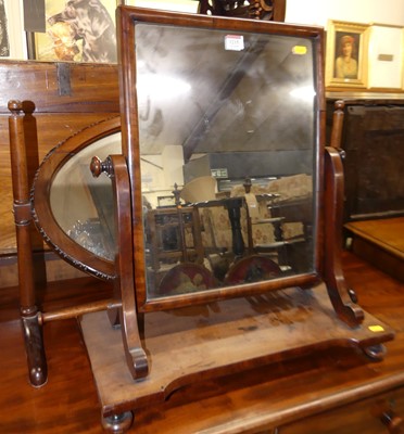 Lot 1215 - A Victorian mahogany swing toilet mirror;...